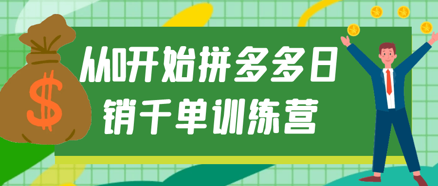 从零起步，掌握拼多多日销千单的秘诀 - 格调资源网